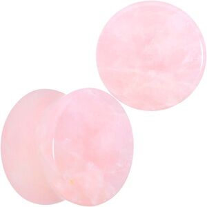 16MM Rose Quartz Stone Plugs Pair